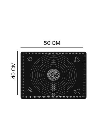 Silikon Hamur Açma Yoğurma Matı Skalalı Kaymaz Yapışmaz Kolay Temizlenebilir 40x50 Cm Kırmızı