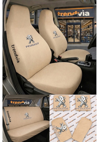 Peugeot Eski Logolu Oto Koltuk Kılıfı Ön Arka Set Penye Universal Koltuk Koruyucu Servis Kılıfı 13861694