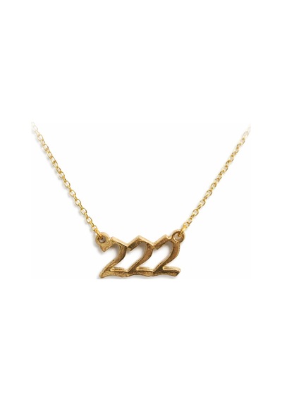 222 Şans Sayısı Altın Renk Zincir Kolye Unisex Minimal Tasarım Çok renkli
