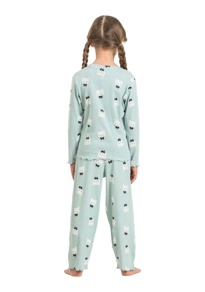 Rolypoly Rp3901c Kız Çocuk Uzun Kol Pijama Takım Su Yeşili