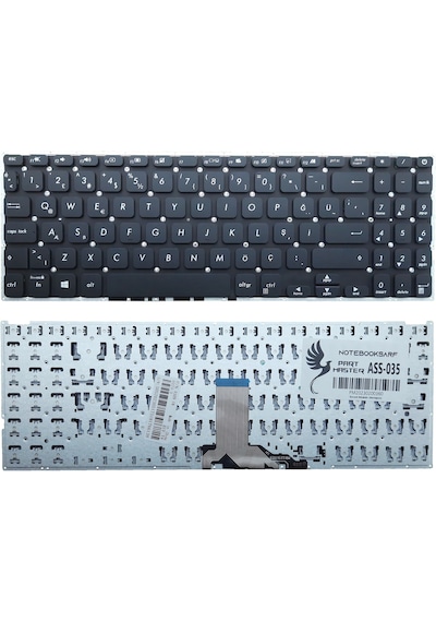 Asus Uyumlu R524, S509, D515 Notebook Klavye -siyah-