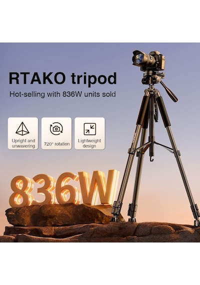 Coverzone Profesyonel Kamera Tripodu 360 Ent - Döner Kafa Hafif Ve Taşınabilir Karbon Çelik Ayaklı Fotoğraf Video Çekim Tripodu Dslr Aksiyon Kamera Uyumlu Vt-860s