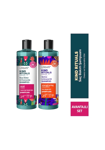 Kind Rituals Kinoa Almond Oil & Rose Water Chamomile Şampuan Seti 2x400ml-vegan