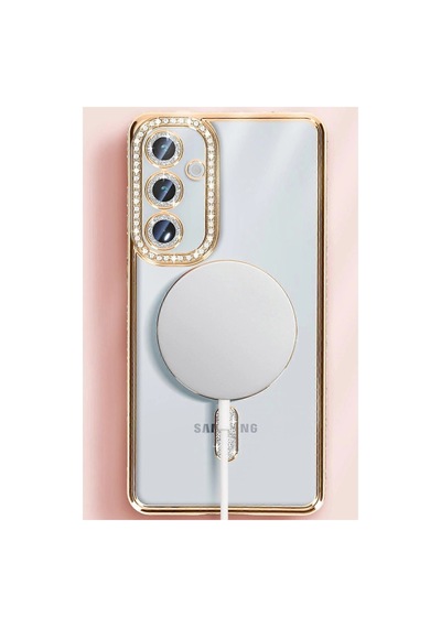 Samsung Galaxy S25 Kılıf Joke Simli Magneticsafe Kılıf - Mavi 0.2M-Çok Renkli