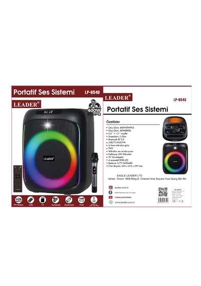 Leader LP-6540 Portatif Aktif Ses Sistemi