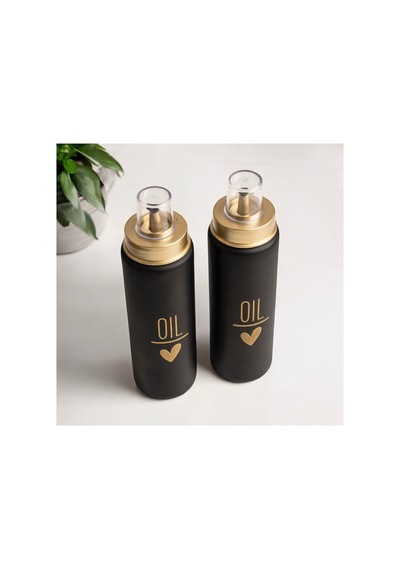 2 Li Damlatmaz Kapaklı Cam 550 Ml Siyah Oil Yağdanlık Yağlık Set Siyah 691574595 Siyah