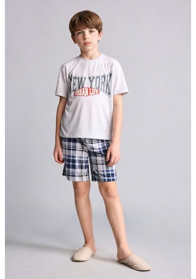 Defacto Regular Fıt Desenli 2li Pijama Takımı Erkek Çocuk H0373a826smgr400 Gri-gr400 Defacto Regular Fıt Desenli 2li Pijama Takımı Erkek Çocuk H0373a826smgr400 Gri-gr400