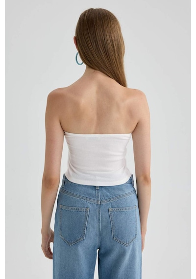Defacto Baskılı Straplez Fitilli Kaşkorse Bluz B3998AX23HSWT32