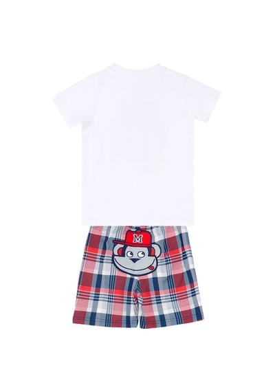 Monkey Ekose Erkek Çocuk T-shirt Şort Takım