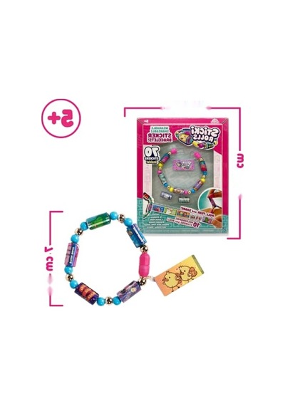 Çıkartmalı Kawaii Temalı Tekli Bilezik Seti Abanoz