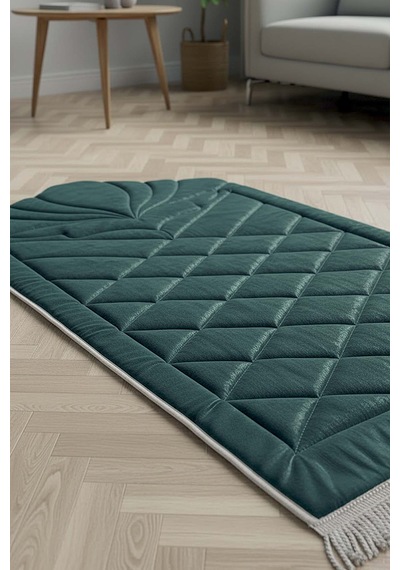 Zümrüt Yeşili Kapitone Dolgulu Lüks Seccade 65x115 Cm Yeşil