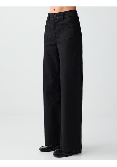 Jimmy Key Siyah Bol Paça Yüksek Bel Rahat Kesim Denim Pantolon 6sw185662900