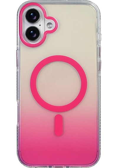 Techaks Apple Uyumlu iPhone 16 Plus Kılıf M-safe Şarj Özellikli Transparan Renk Geçişli Tchs Toros Kapak - Siyah Siyah