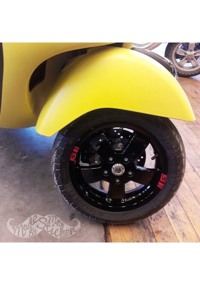 Bay Etiket Rfhlm83 Vespa Jant Sticker Seti 4 Ad Kırmızı