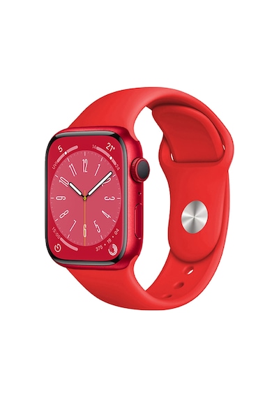 Forzacase Apple Uyumlu  Watch 8 45mm İle Silikon Kordon Kayış - Fc005 Kırmızı