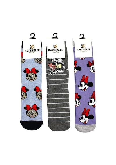 Kardeşler Çorap Unisex Renkli Karikatür Desenli Soket Uzun Çoraplar 3'lü Paket Çok Renkli - 252585080 Çok Renkli