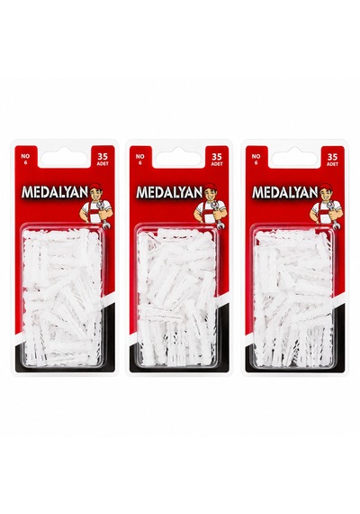 420 Adet No-6 Dübel Beyaz - Plastik 12x35pcs 5332 0.2 MM
