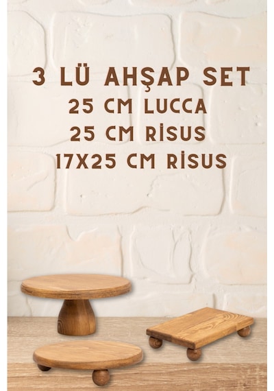 3lü 25 Cm Lucca Pastalık, 25 Cm Risus, 17x25 Risus Çeyiz Se