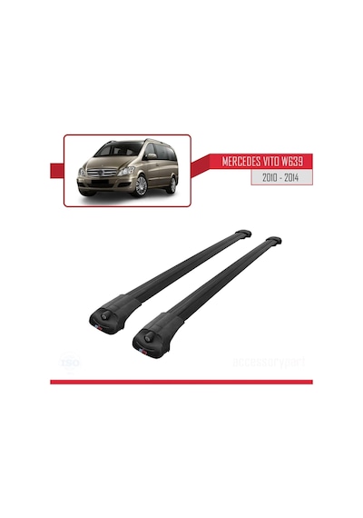 Mercedes Vito W639 2010-2014 Arası İle Uyumlu Ace-1 Ara Atkı Tavan Barı Siyah