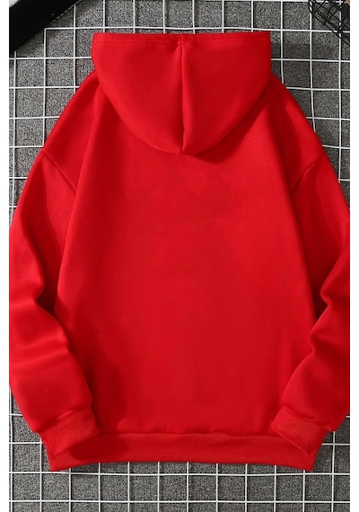 Cr7 Baskılı Sweatshirt Kırmızı