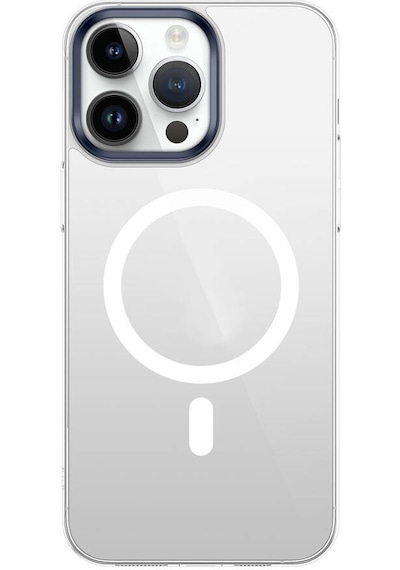 Mobilefix Apple Uyumlu iPhone 15 Pro Max Wireless Şarj Özellikli Şeffaf G-glass Kılıf-lacive Lacivert