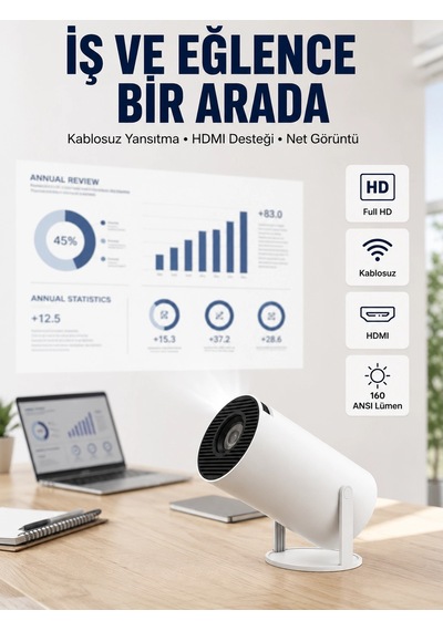 Hdmı Ve Usb Girişli Uzun Ömürlü Ampullü Projeksiyon 30069061