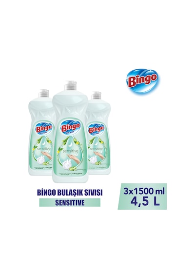 Sıvı Elde Bulaşık Deterjanı Sensitive 1500ml X 3 Adet