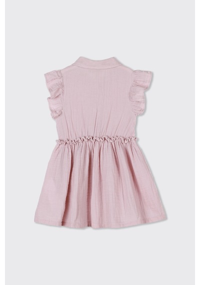 Panço Kız Çocuk Müslin Elbise Pembe