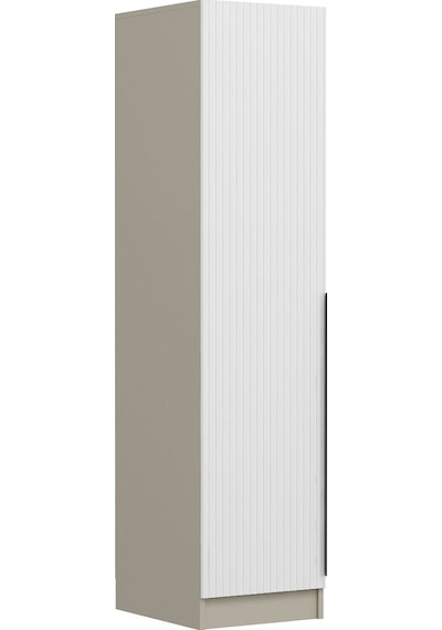 Minar Kale 1 Kapaklı Dolap Çizgili Mebran 210cm - Kumtaşı/beyaz - Askılıklı Çok Renkli Minar Kale 1 Kapaklı Dolap Çizgili Mebran 210cm - Kumtaşı/beyaz - Askılıklı Çok Renkli