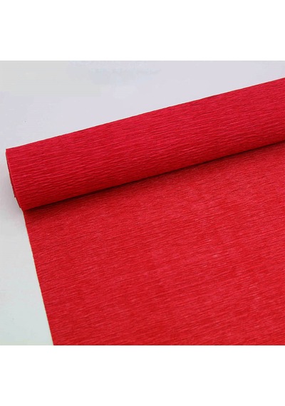 Italyan Krapon Kağıdı Çiçekçi Krep Kağıdı Grapon Kağıdı 180gr 50x250cm Kırmızı