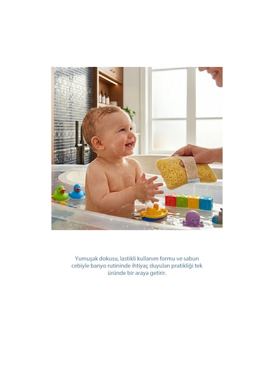 Babyjem Soft Lastikli Bebek Yıkama Banyo Süngeri