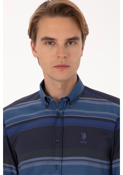 U.s. Polo Assn. Erkek Lacivert Gömlek Desenli 50316648-vr033 Lacıvert