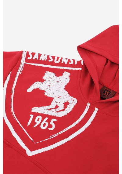 Arma Baskılı Kapüşonlu Çocuk Sweat Kırmızı