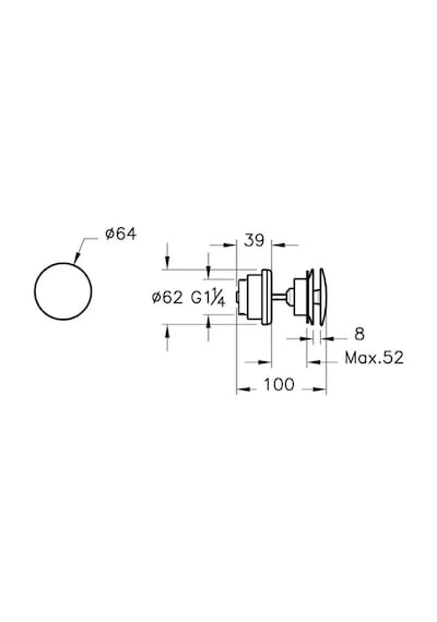 45149 Lavabo Yuvarlak Suzgecı Unıversal -basmalı