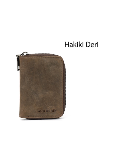 Gönderir Gönderi R Unisex Kahve Crazy Hakiki Deri Dikey Kartlık Ddux76006858