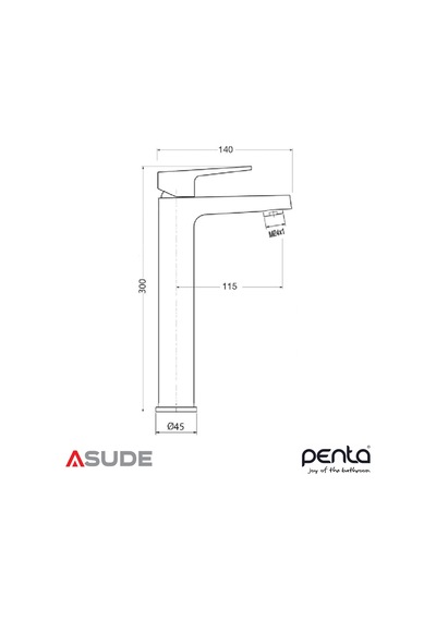 Penta P901hb Black Agena Yuksek C.lavabo Bataryası Siyah