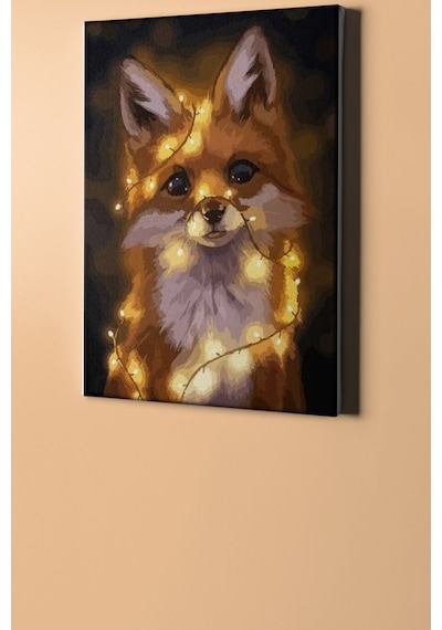 Webstyle Sayılarla Boyama Seti Kasnaklı Işıltılı Tilki 50 X 65 Cm