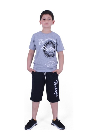 Fyk Kids Custom Yazı Baskılı Erkek Çocuk Yazlık Takım Çok Renkli