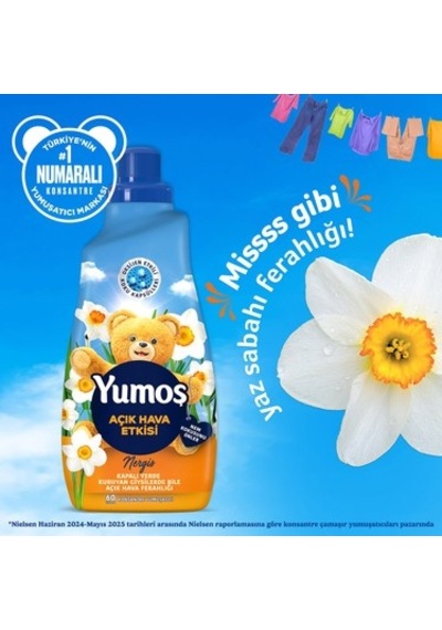 Oksijen Etkili Nergis Konsantre Yumuşatıcı 1440 Ml 100'lü Set