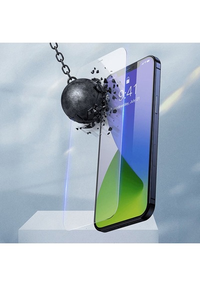 Baseus Apple Uyumlu   iPhone 12 Pro Max 6.7 0.3Mm Antiblue Light Tempered Cam Şeffaf