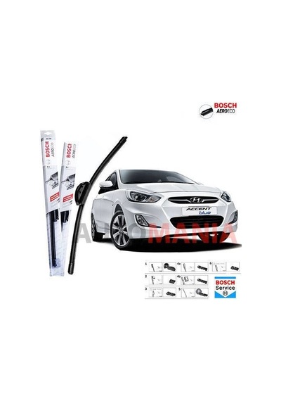 Hyundai Accent Blue Silecek Takımı 2011-2015 Bosch Aeroeco N11.4766