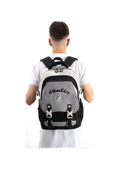 Ventis Unisex Okul Çantası Lise Ortaokul 2'li Set Kalemlikli Sırt Çantası 43 30 Cm Çok Cepli Vnt1-d Siyah
