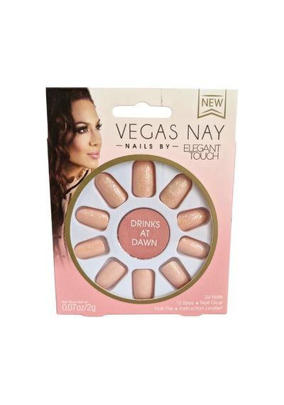 Elegant Touch - Pembe Simli Takma Tırnak -24 Adet