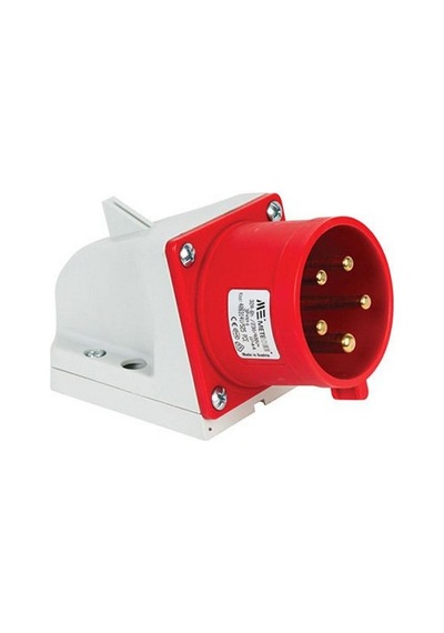 Mete Enerji 5x32a. Ip44 Duvar Fişi -eğik Gövdeli- Vidalı Bağ. 406314v