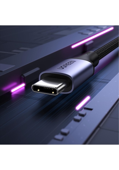 Ugreen 15311 USB-C 240 W Örgülü Hızlı Şarj Kablosu Siyah 1 M
