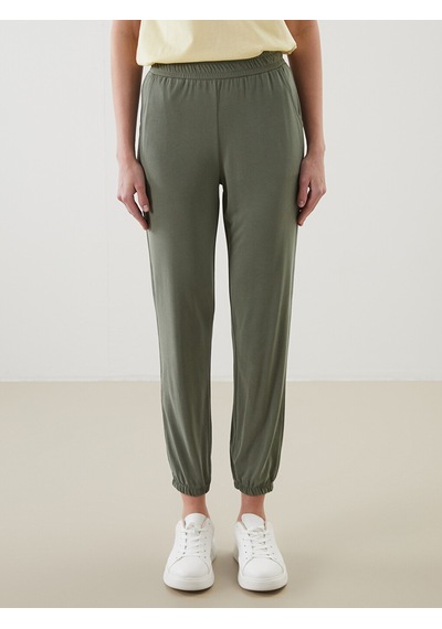 Lcwaıkıkı Classic Haki Beli Lastikli Kadın Jogger Eşofman Altı