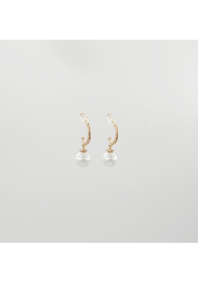 18k Rose Gold Plated Pearly Rope Hoop Küpe 92975031