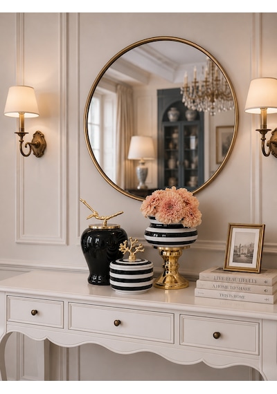 Dekoratif - Salon Seti Siyah Zebra Gold