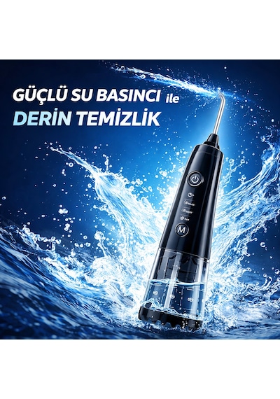 Ağız Duşu Şarjlı 320ml Su Tankı 5 Başlıklı Ipx7 Su Geçirmez Diş Duşu Yüksek Basınçlı Irrigator