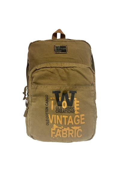 Old Cotton Cargo Kaliteli Vintage Salaş Disayn Günlük Gezi Spor Sırt Çantası Matanza Bag 30x42cm Camel
